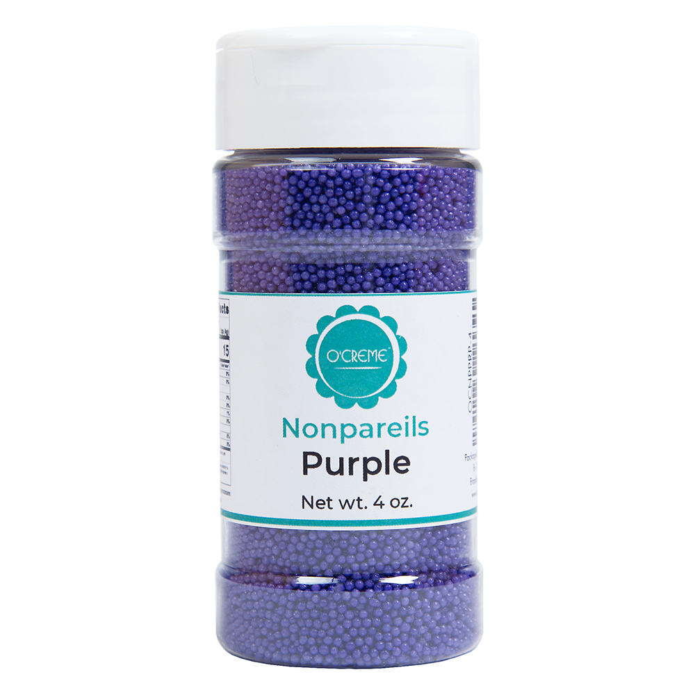 O'Creme Purple Nonpareils, 4 oz.