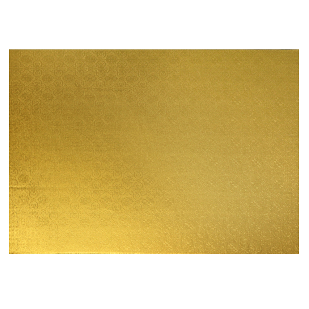 O'Creme Half Size Rectangular Gold Foil Cake Board, 1/2" Thick, Pack of 5