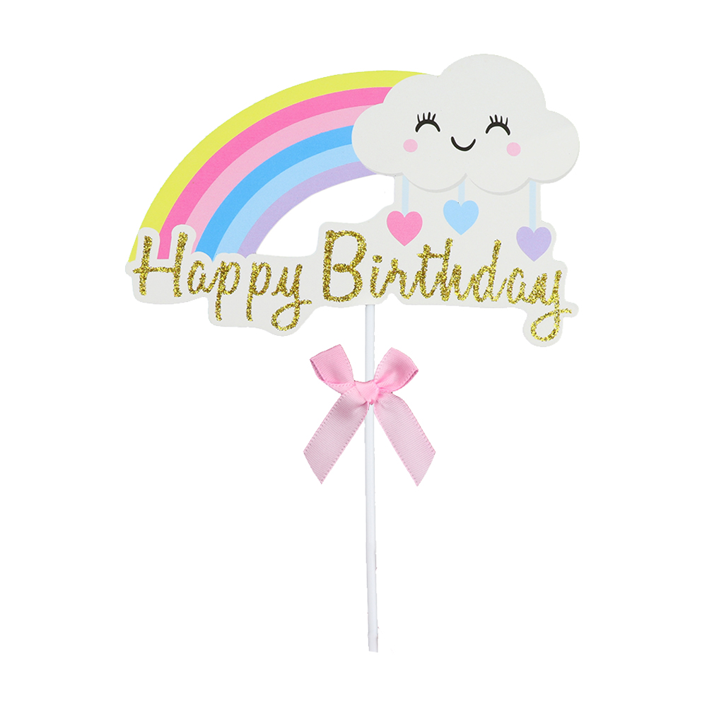 O'Creme Rainbow 'Happy Birthday' Cake Topper