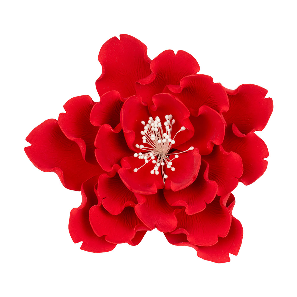 O'Creme Red Extra Large Peony Gumpaste Flower