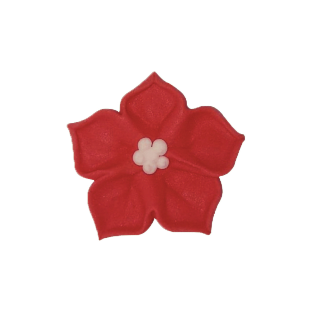 O'Creme Red Royal Icing Drop Flower, Set of 16