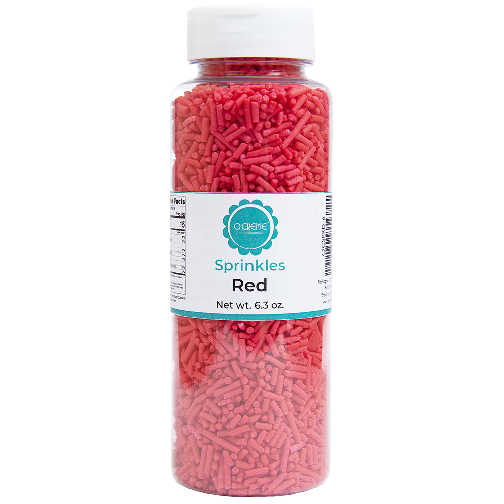 O'Creme Red Sprinkles, 6.3 oz.