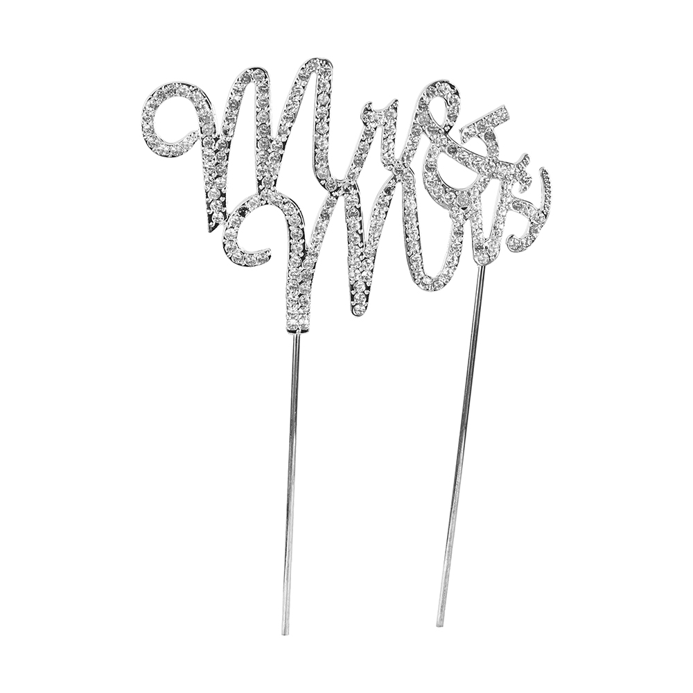 O'Creme Rhinestone 'Mr & Mrs' Cake Topper