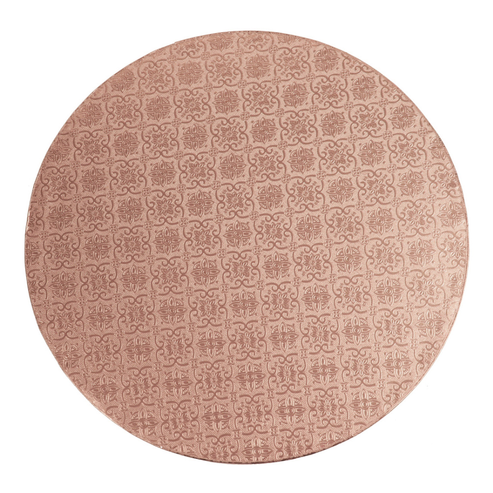 O'Creme Round Rose Gold Cake Drum Board, 10" x 1/2" High, Pack of 5