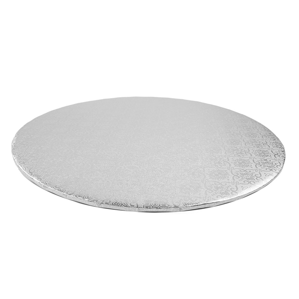 O'Creme Round Silver Cake Board, 8" x 1/4" High - Pack of 10