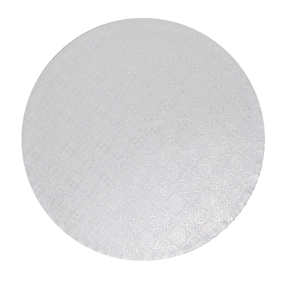 O'Creme Round White Cake Drum Board, 10" x 1/2" High, Pack of 5