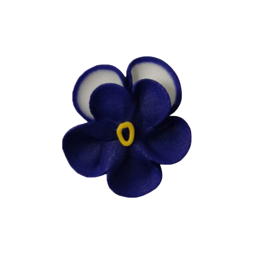 O'Creme Royal Blue Pansy Royal Icing Flowers, Set of 16