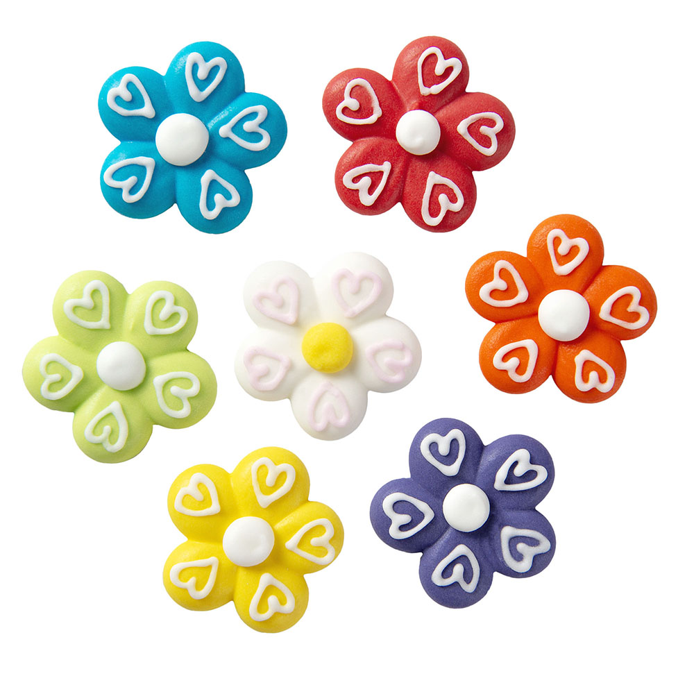 O'Creme Royal Icing Blossom Flowers, Set of 14