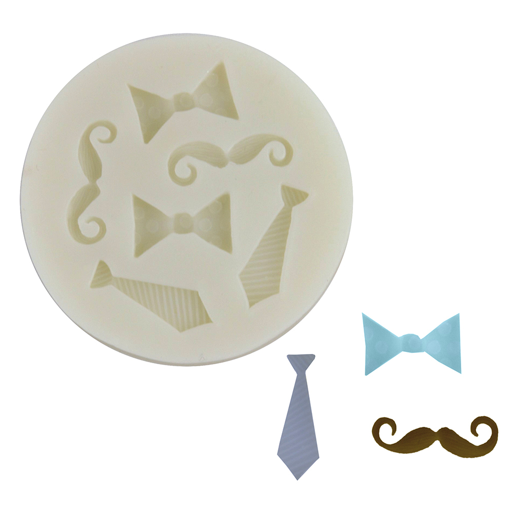 O'Creme Silicone Bow Ties & Mustache Fondant Mold