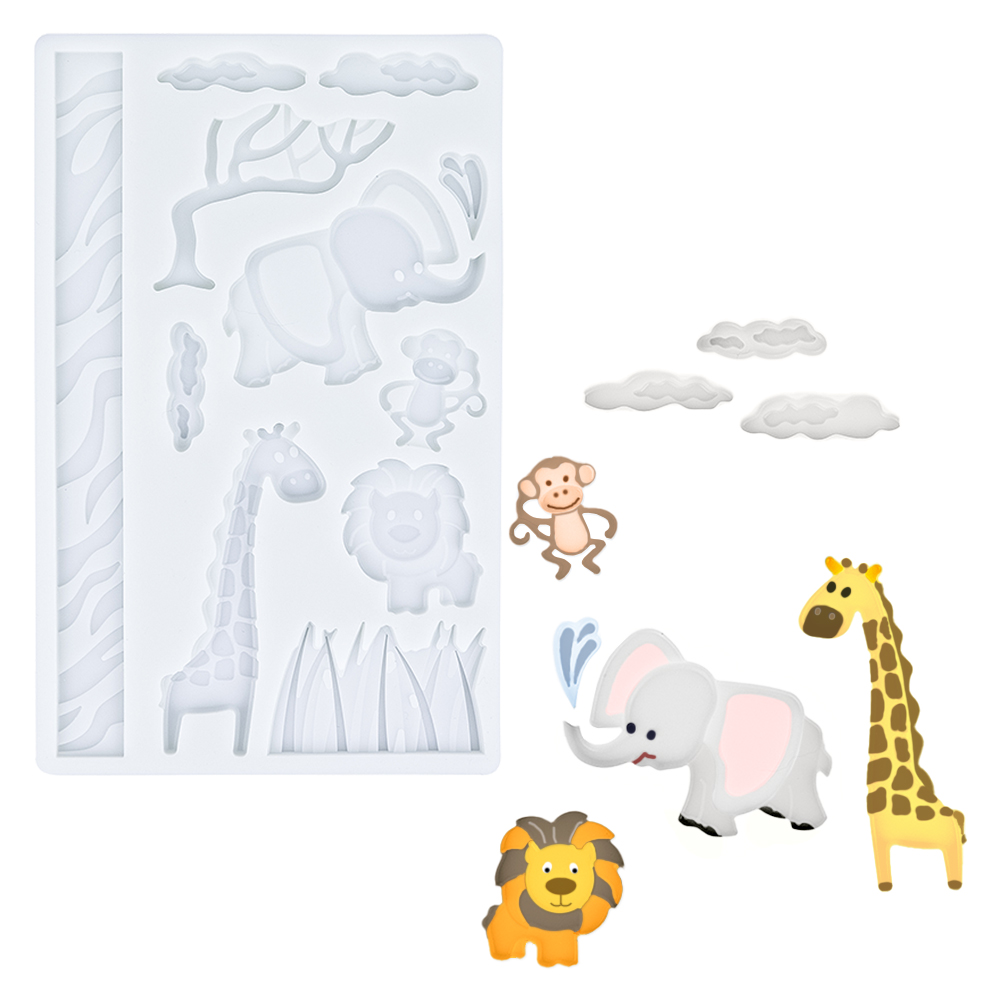 O'Creme Silicone Safari Animals Fondant Mold