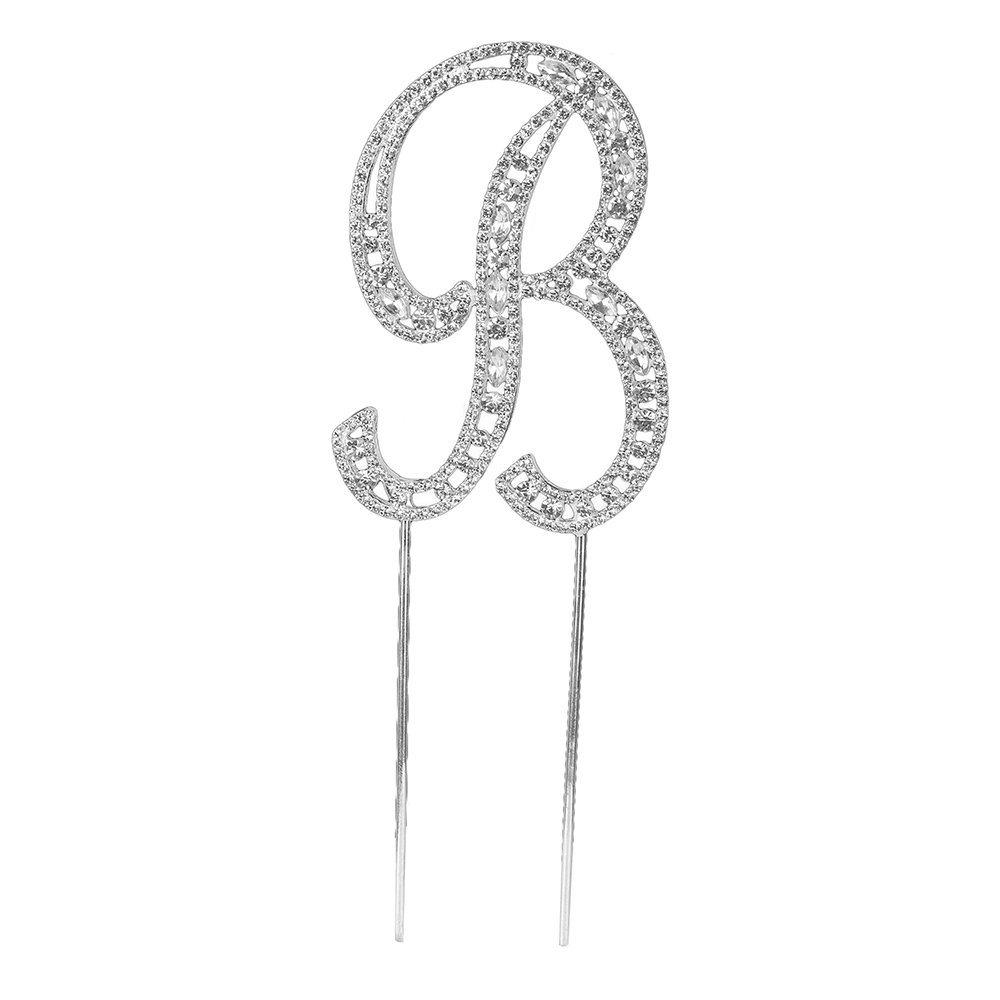 O'Creme Silver Rhinestone 'Letter B' Cake Topper