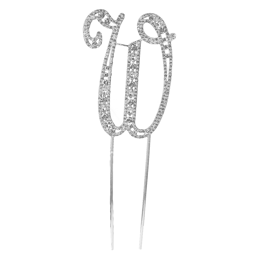 O'Creme Silver Rhinestone 'Letter W' Cake Topper