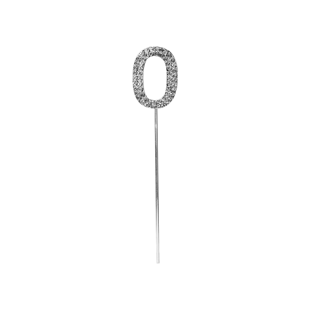 O'Creme Rhinestone Cake Topper - 4-Inch, Silver-Colored Letters