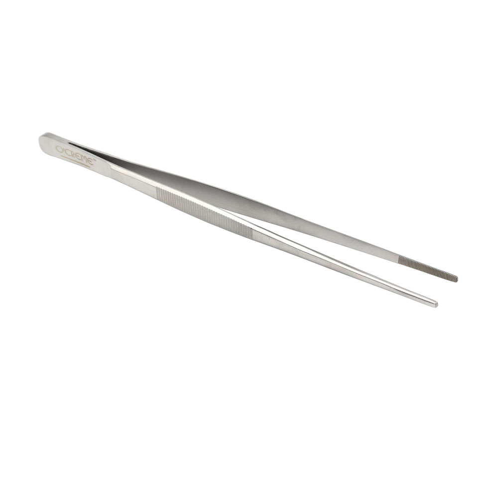 O'Creme Stainless Steel Straight Tip Tweezers, 10"  