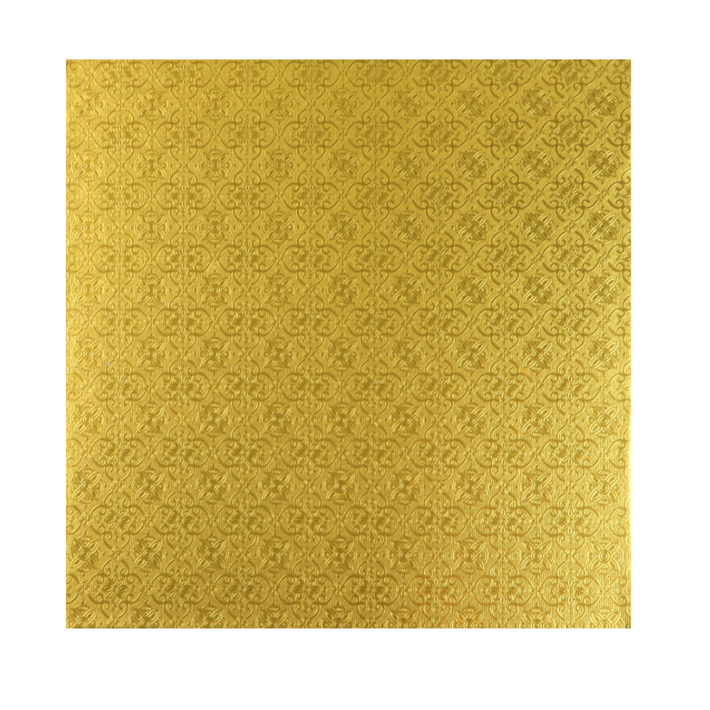 O'Creme Square Gold Cake Drum Board, 10" x 1/2" Thick, Pack of 5