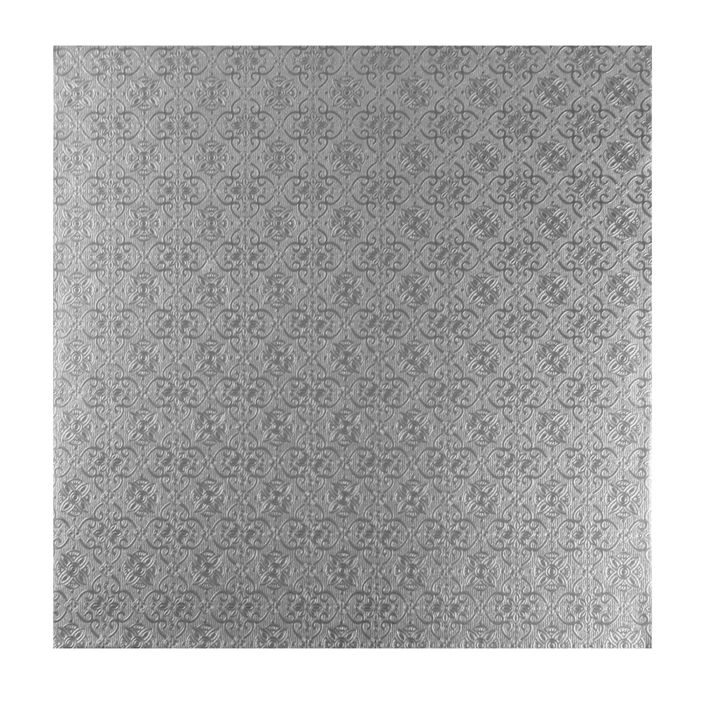 O'Creme Square Silver Cake Drum Board, 14" x 1/2" Thick, Pack of 5