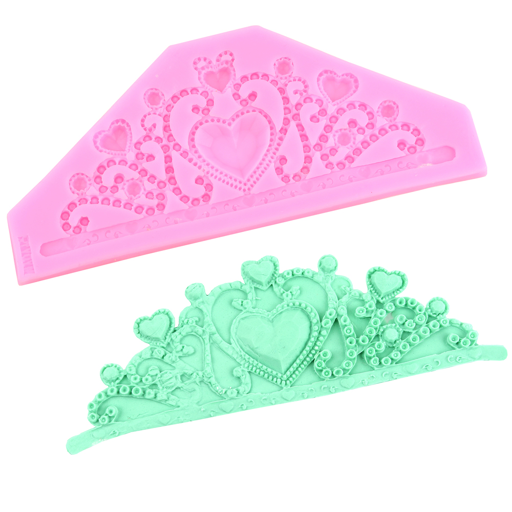 O'Creme Tiara with Hearts Silicone Mold, 3.3