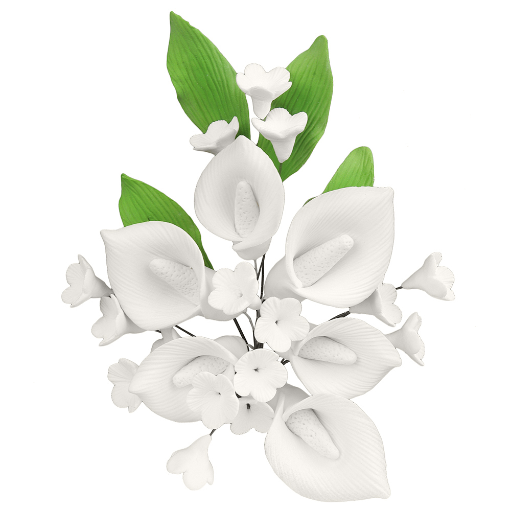 O'Creme White Calla Lily Gumpaste Flower Spray