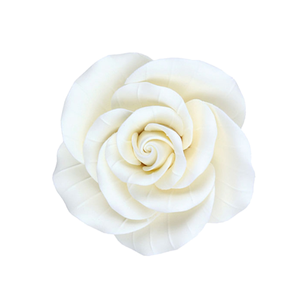 O'Creme White Garden Rose Gumpaste Flowers, 3" - Set of 3