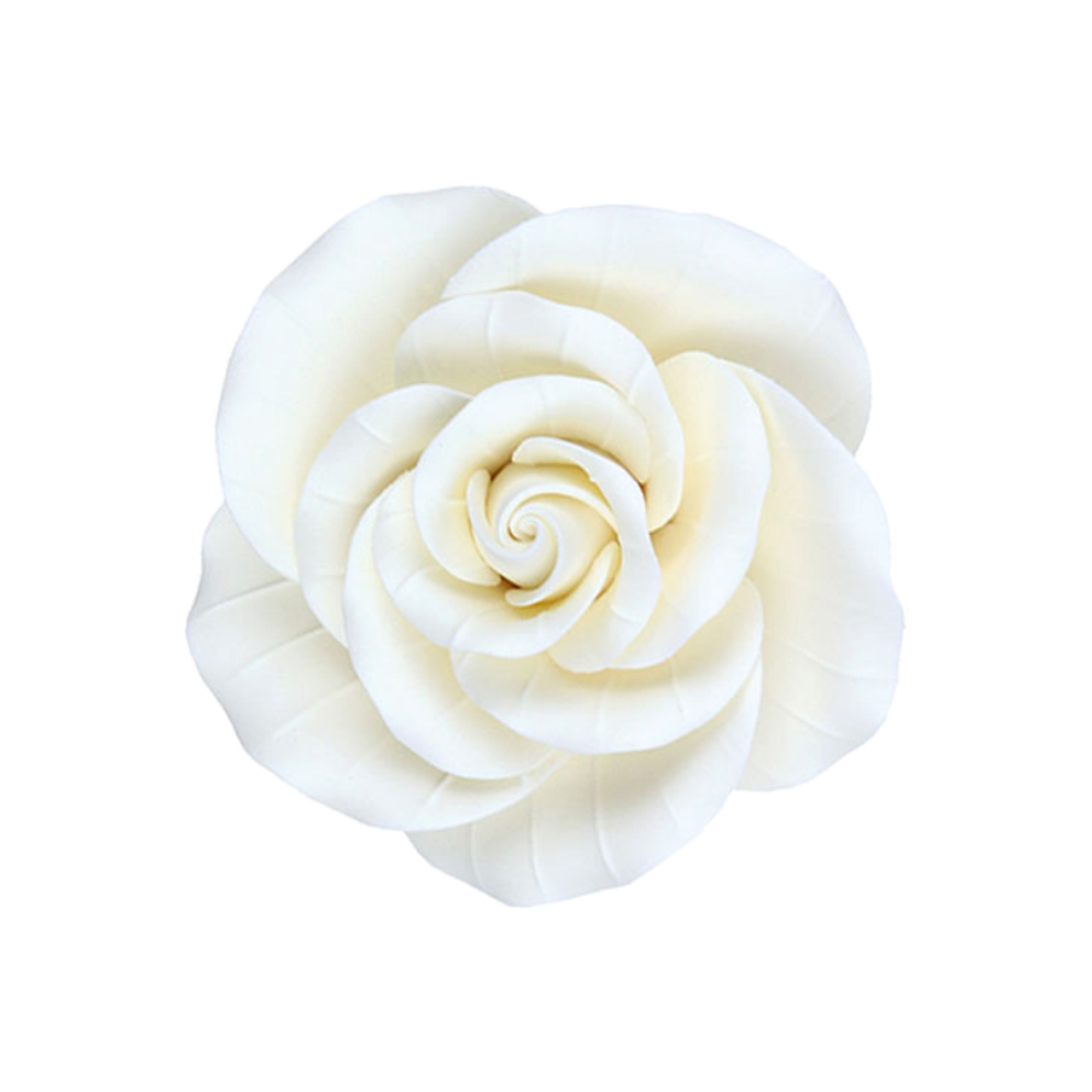 O'Creme White Garden Rose Gumpaste Flowers, 3" - Set of 3