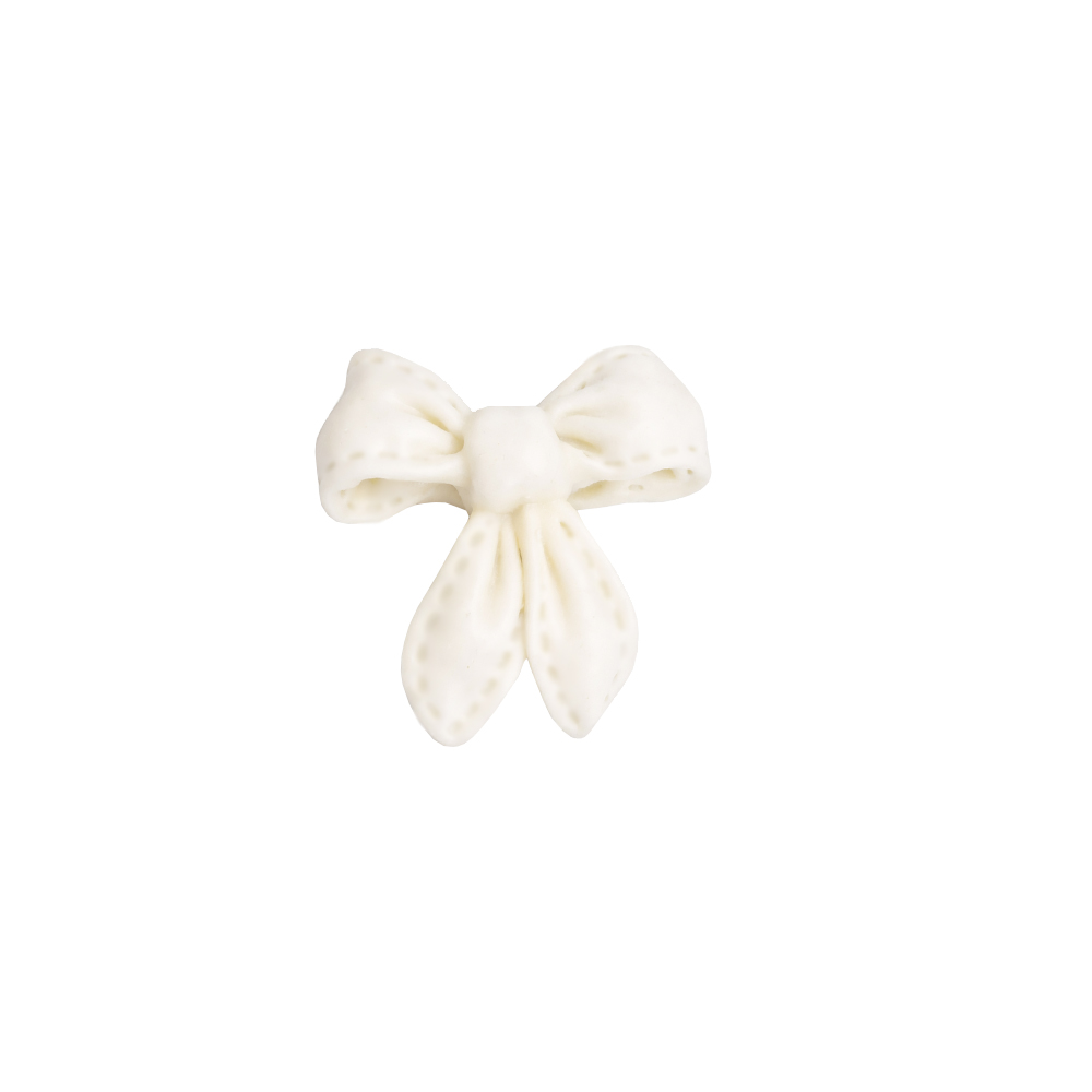 O'Creme White Gumpaste Bows, 0.7" - Set of 18