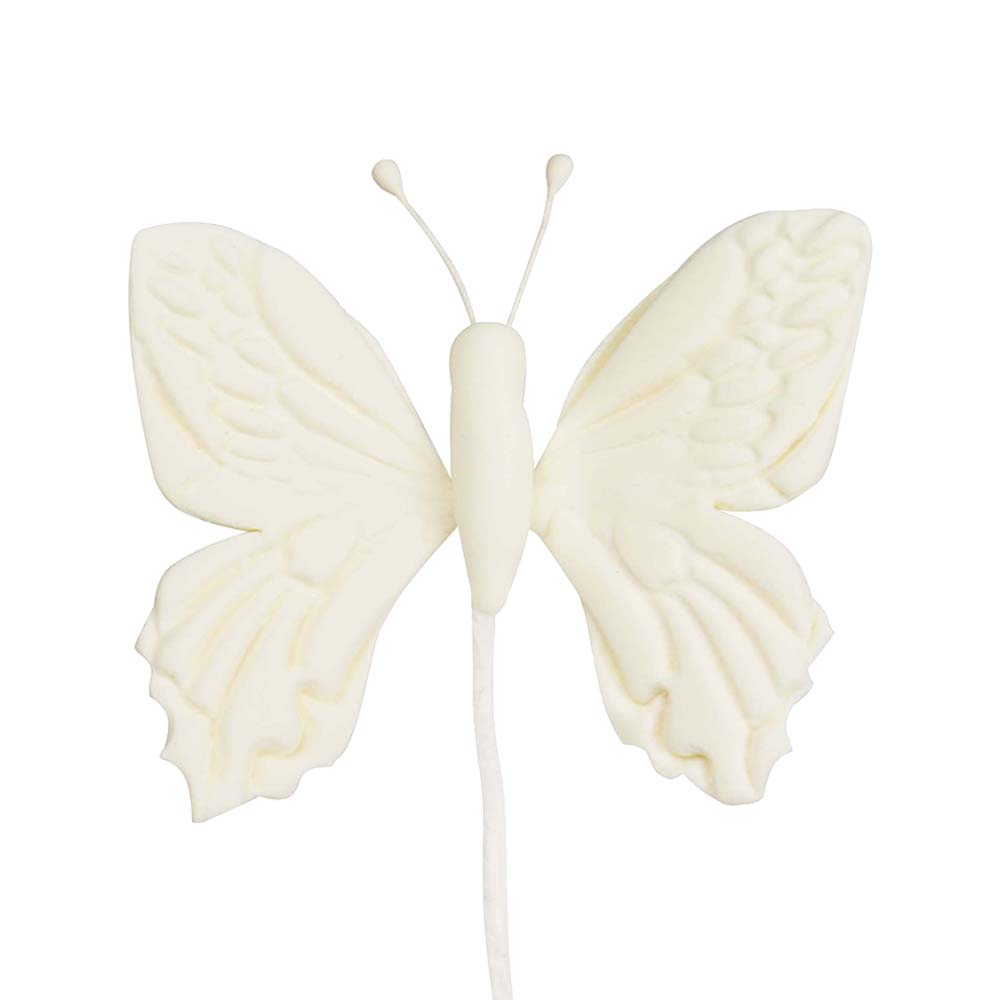 O'Creme White Gumpaste Butterflies - Set of 6