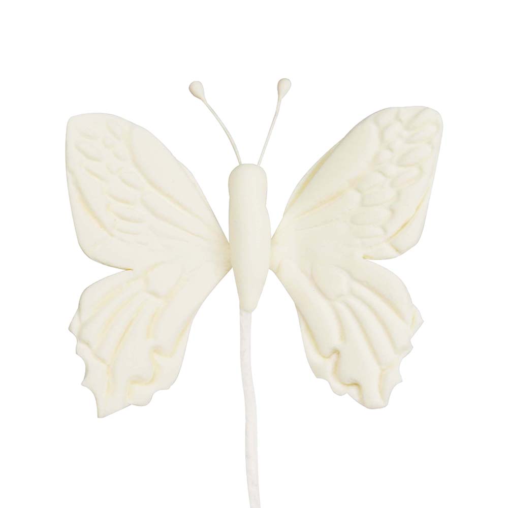 O'Creme White Gumpaste Butterflies - Set of 6