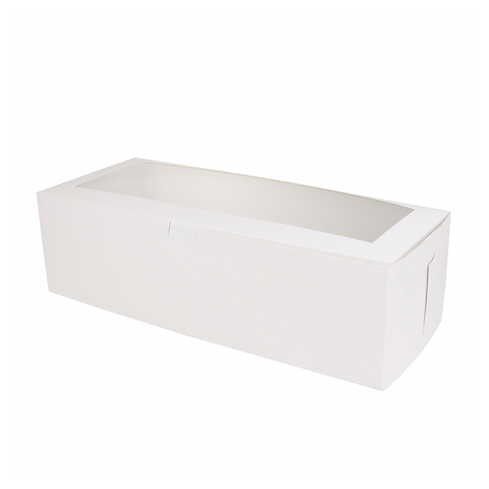 O'Creme White Log Box with Window, 11.25" x 7" x 5.25" - Pack of 5