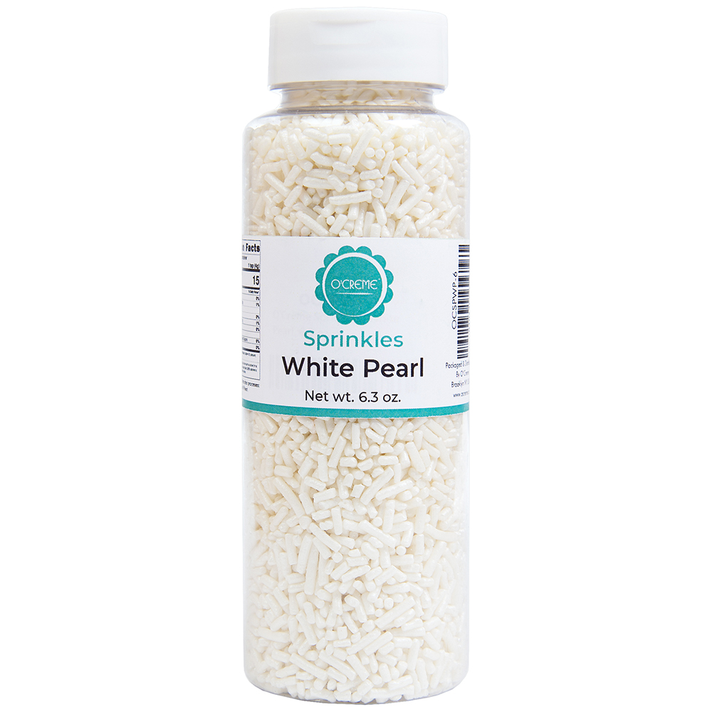 O'Creme White Pearl Sprinkles, 6.3 oz.