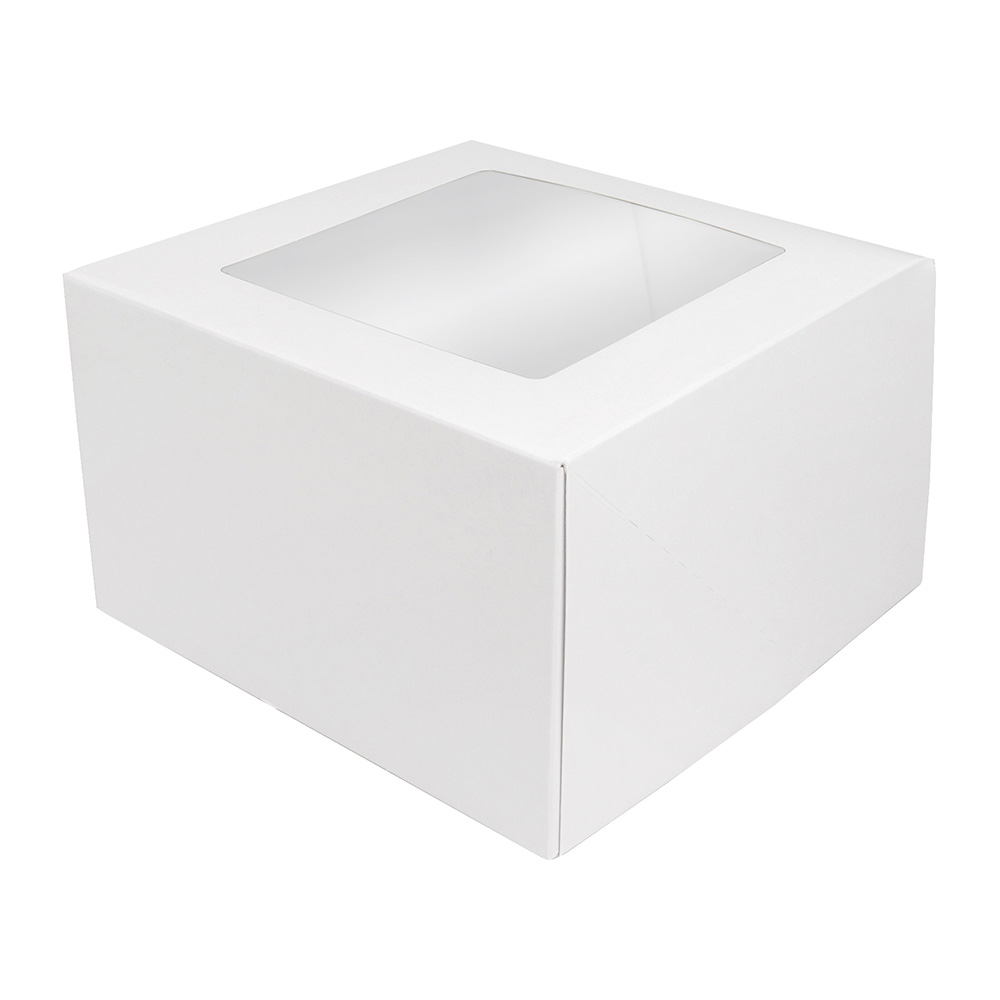 O'Creme White Pie Box with Window, 9" x 9" x 5" - Case of 100