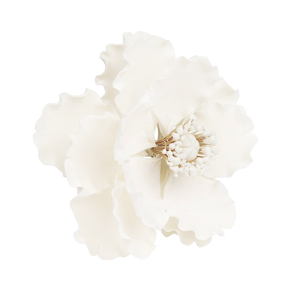 O'Creme White Poppy (Anemone) Gumpaste Flowers - Set of 3