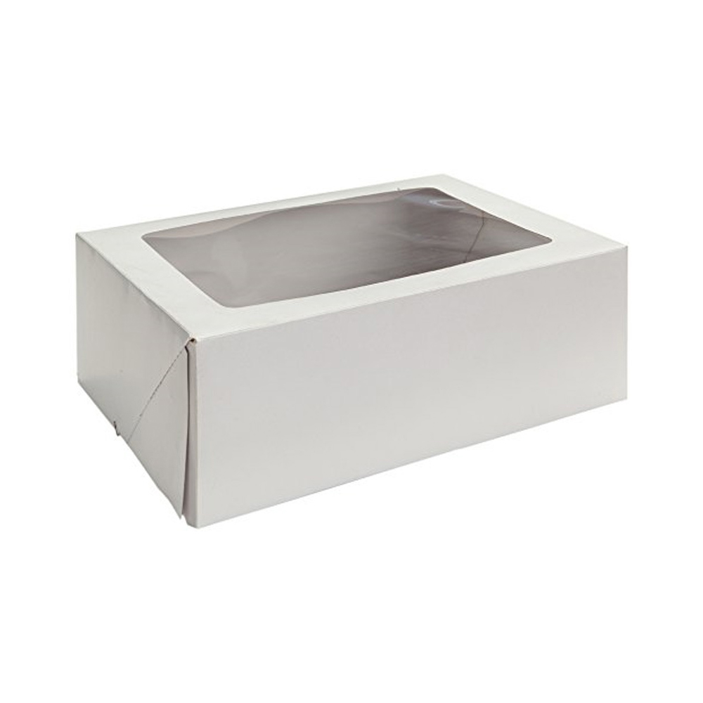 O'Creme White Rectangular Cake Box, 14" x 10" x 5" - Case of 100