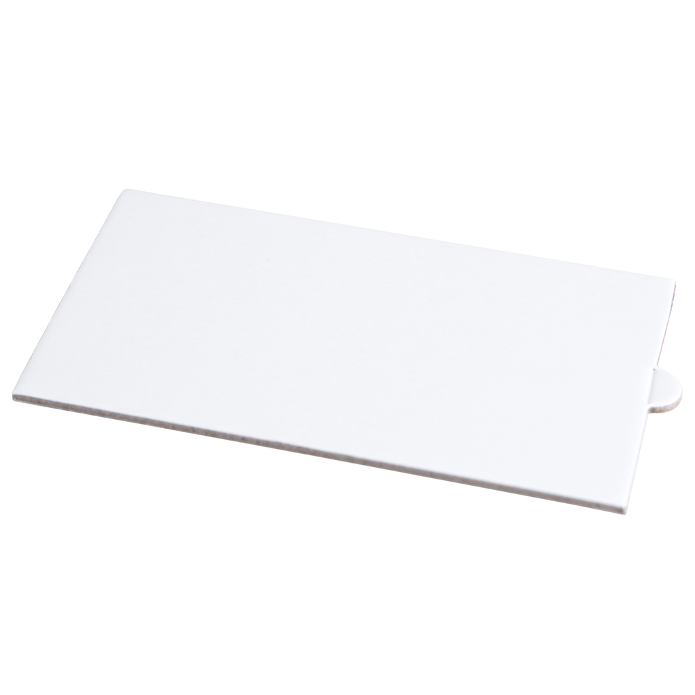 O'Creme White Rectangular Mini Board with Tab, 4" x 2.3" - Pack of 100