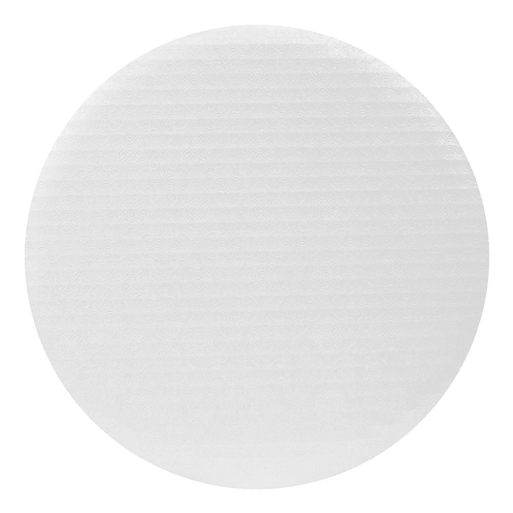 O'Creme White Round Corrugated Cake Board, 10" Dia. - Pack of 10