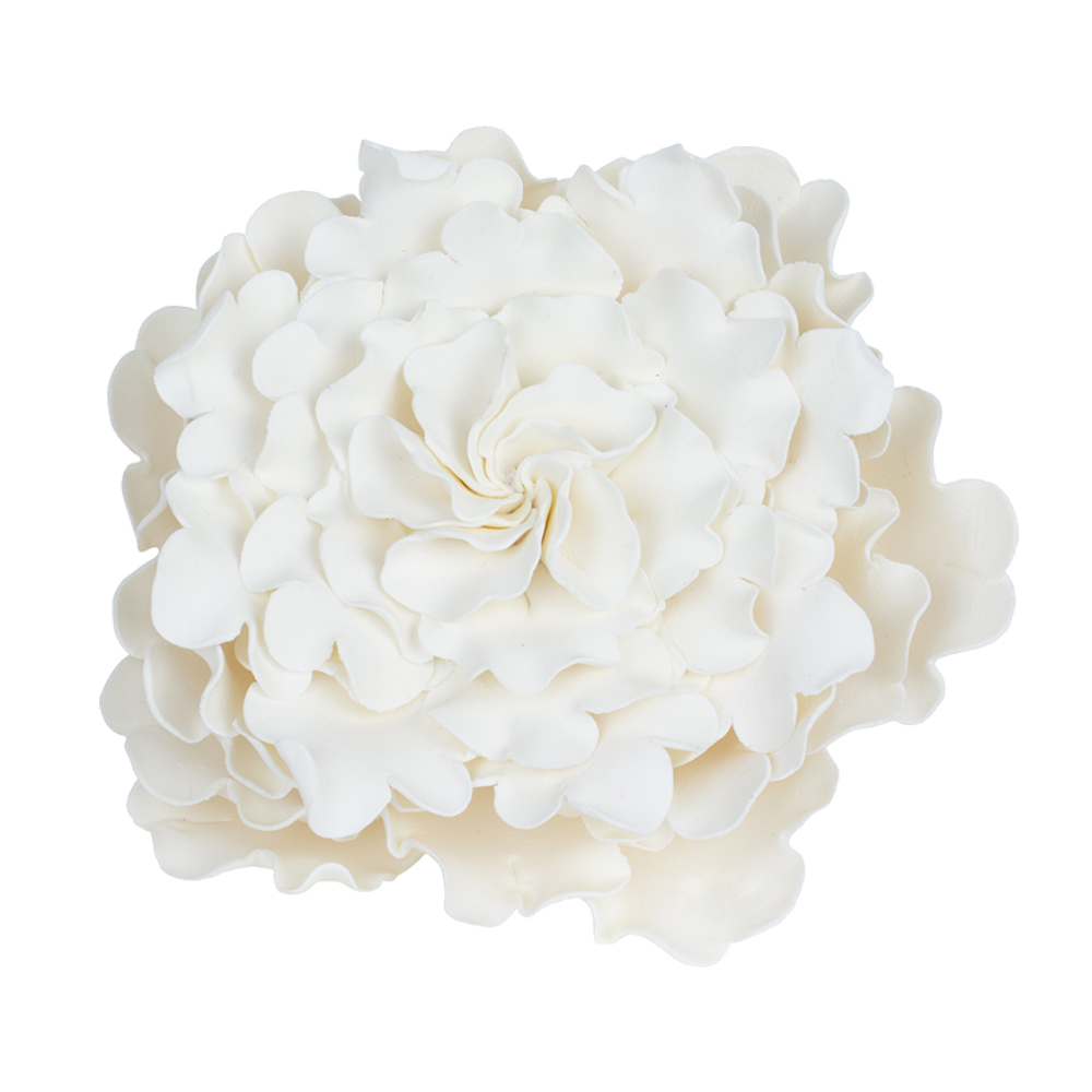 O'Creme White Ruffled Peony Gumpaste Flower