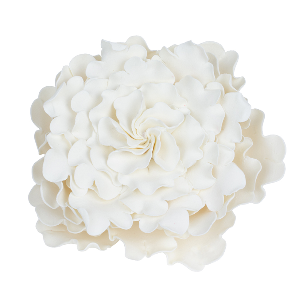 O'Creme White Ruffled Peony Gumpaste Flower