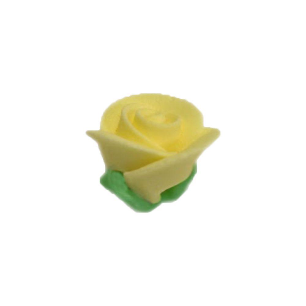 O'Creme Yellow Royal Icing Roses, Set of 6