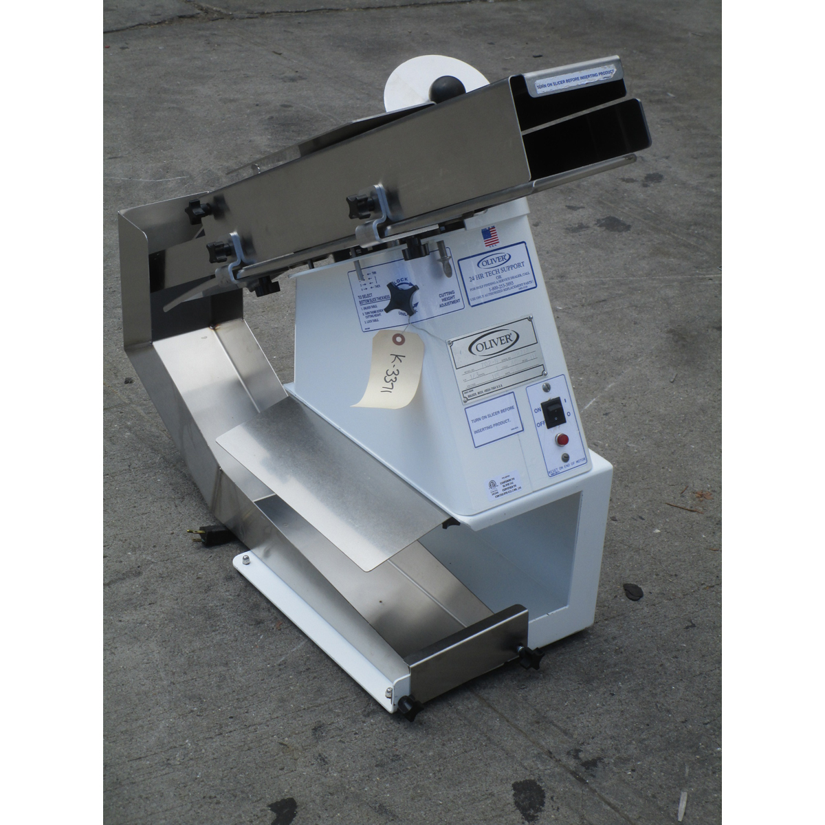 Oliver 702N Bagel Slicer with Return Slide, Used Excellent Condition