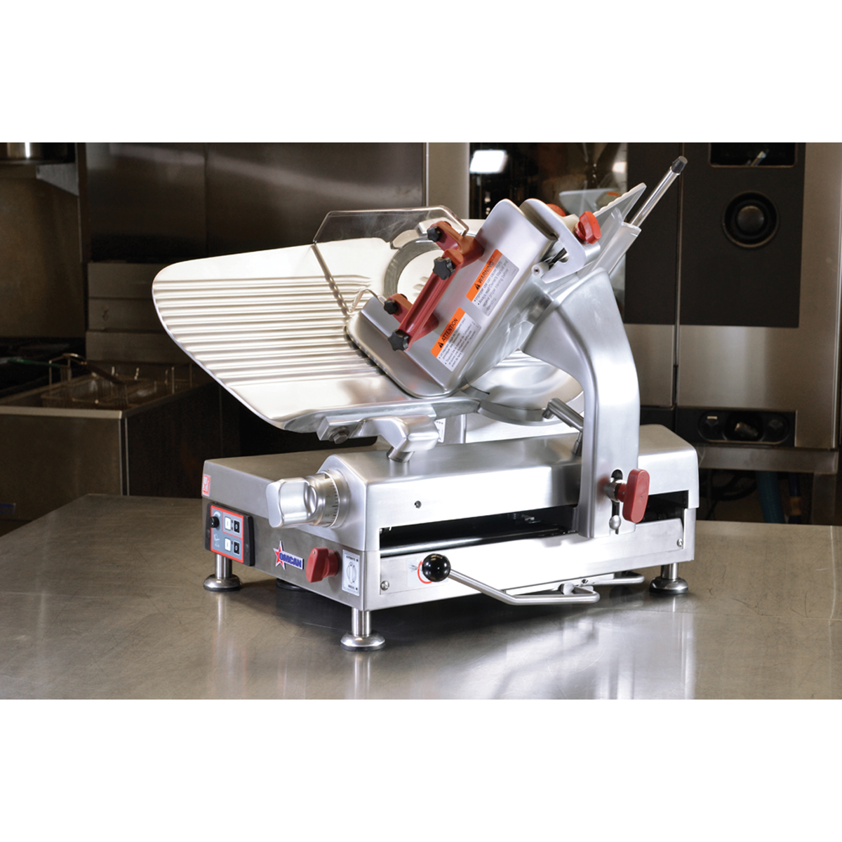 Omcan 39477 13" Blade Gear-Driven Automatic Slicer 120V, 0.60 HP, NSF