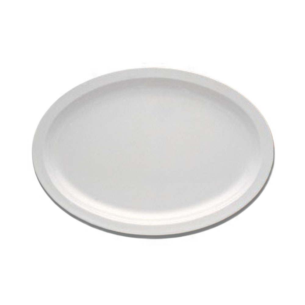Oval Nessico Platter with Narrow Rim Melamine White - 14-1/2"