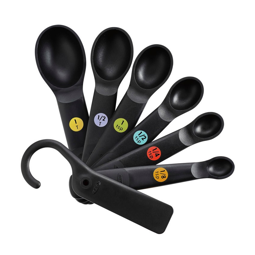 Oxo 76081 6pc Soft Handled Measuring Spoon Set - Black