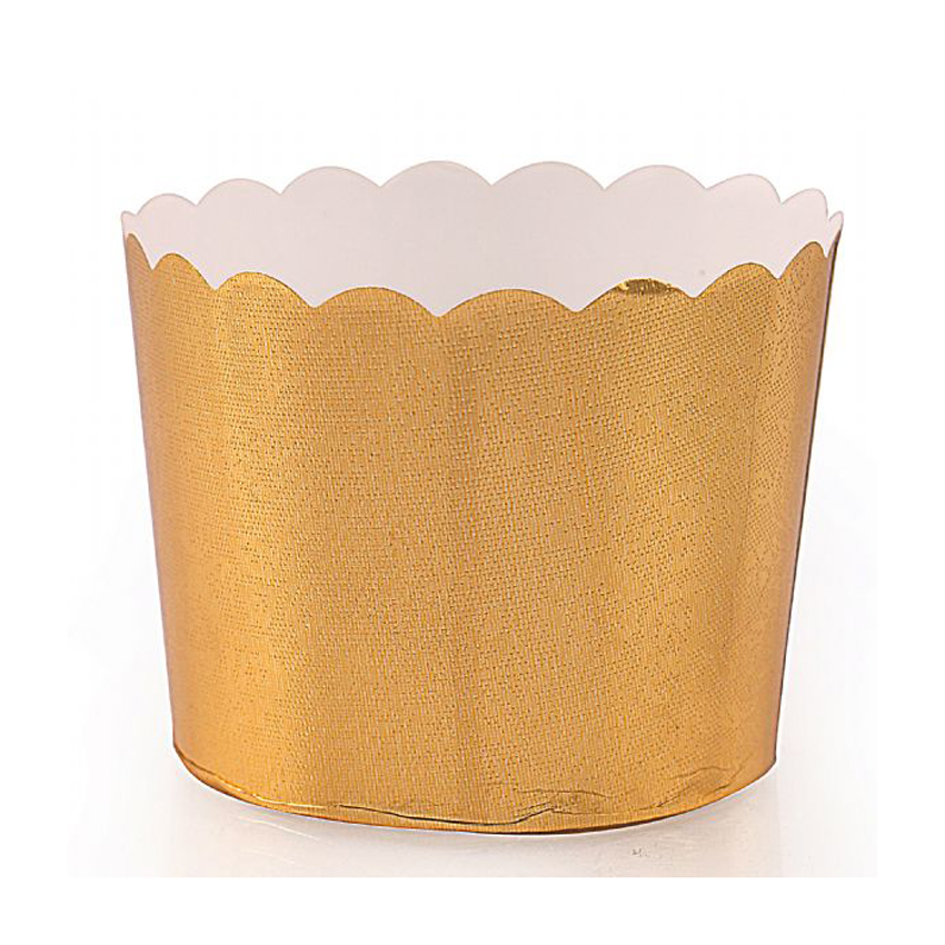 Large Gold Floral Print Paper Baking Cup, 5 oz Capacity 2.5 Dia. x 2.25