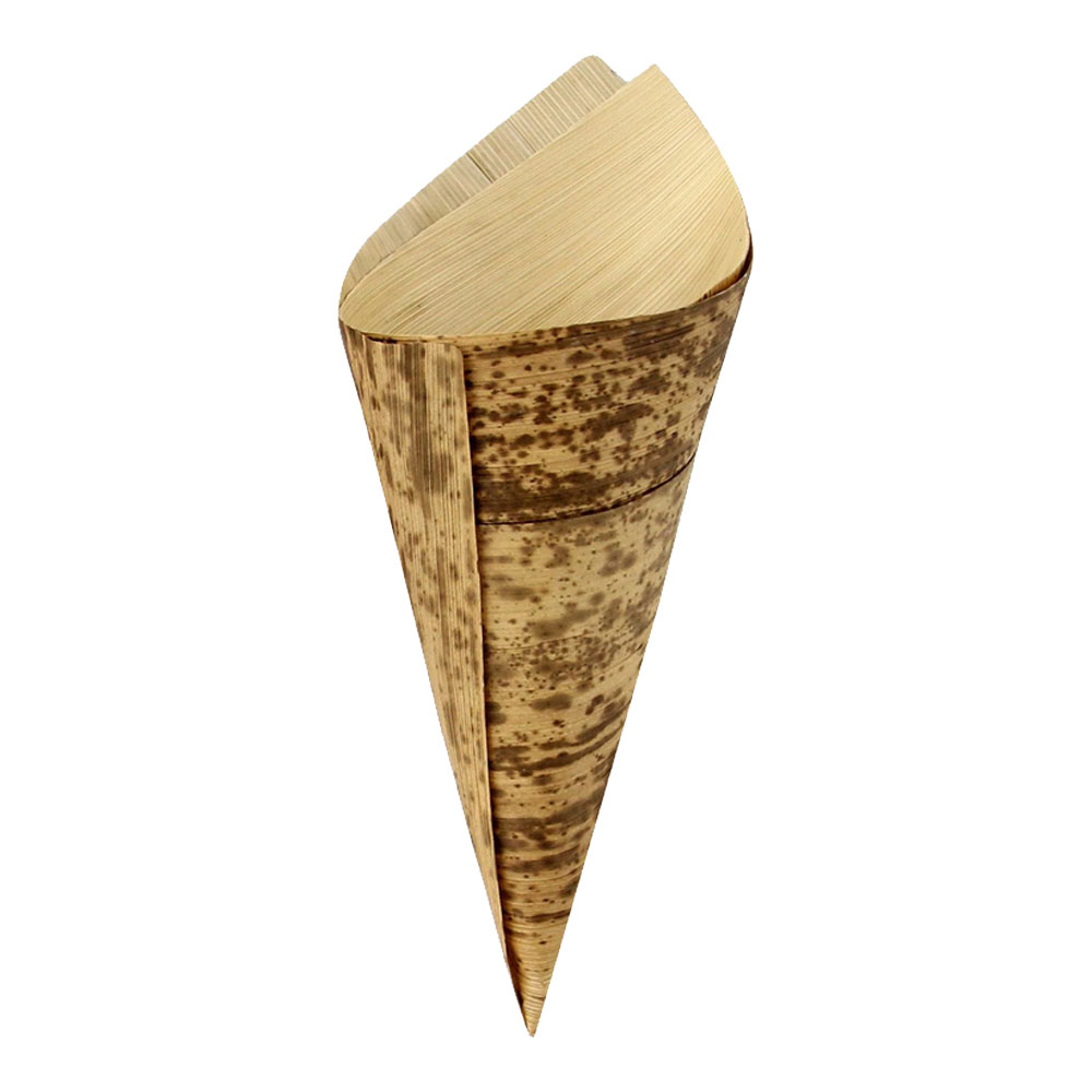 PacknWood 2-Layer Bamboo Leaf Cone, 6.7" High - Pack of 100