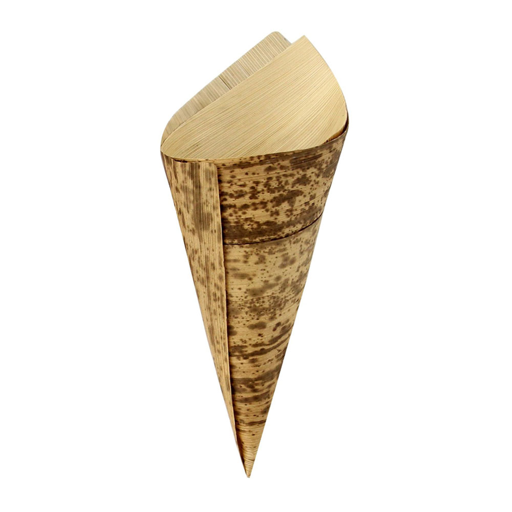 PacknWood 2-Layer Bamboo Leaf Cone, 6.7" High - Case of 1000
