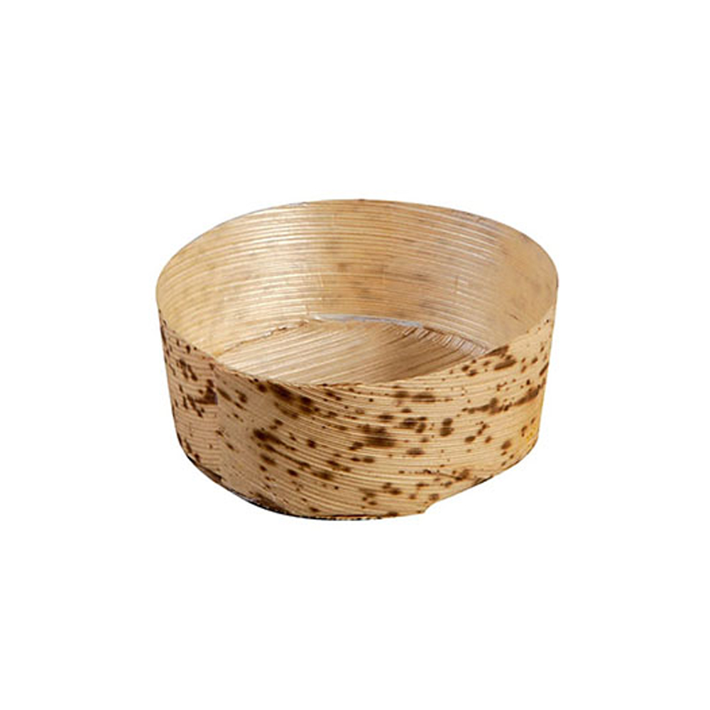 PacknWood Mini Bamboo Leaf Condiment-Holder Basket, 2.75" dia. x 1" - Pack of 50 