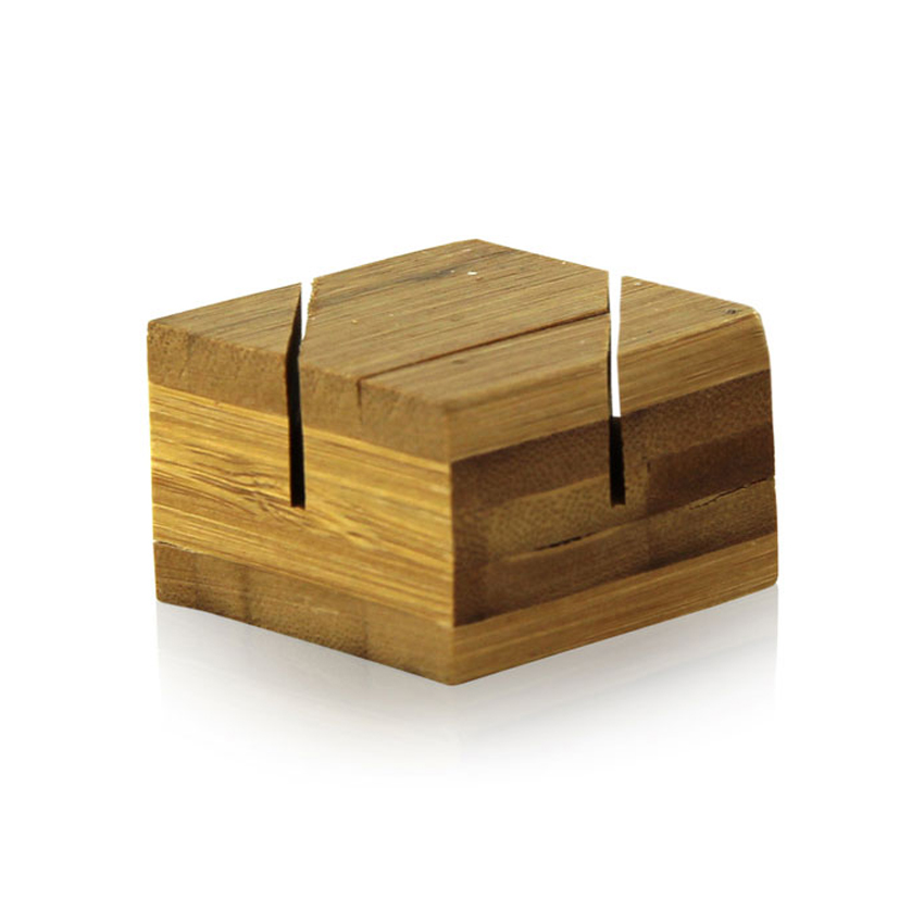 Packnwood Bamboo Double Card Holder, 1.5" x 1.5" x 1" H, Case of 100