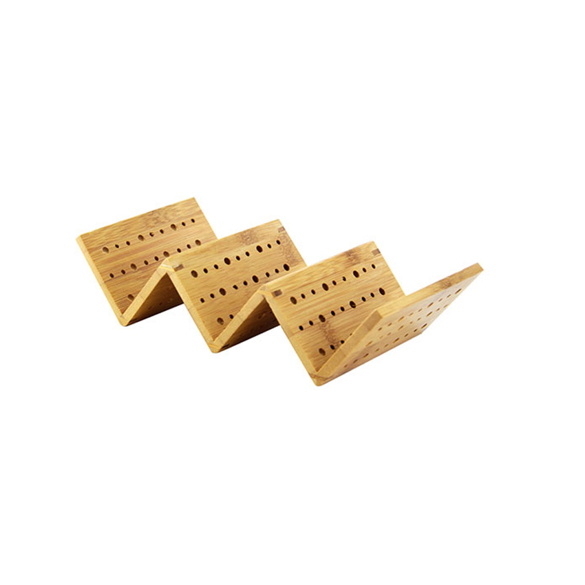Packnwood Bamboo Taco Holder for 3 Tacos, 8.2" x 4" x 1.9" H, Case of 5