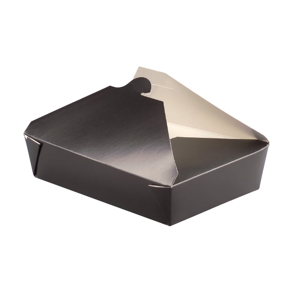 Packnwood Black Meal Box, 7.9" x 5.5" x 3.5" - Case of 160