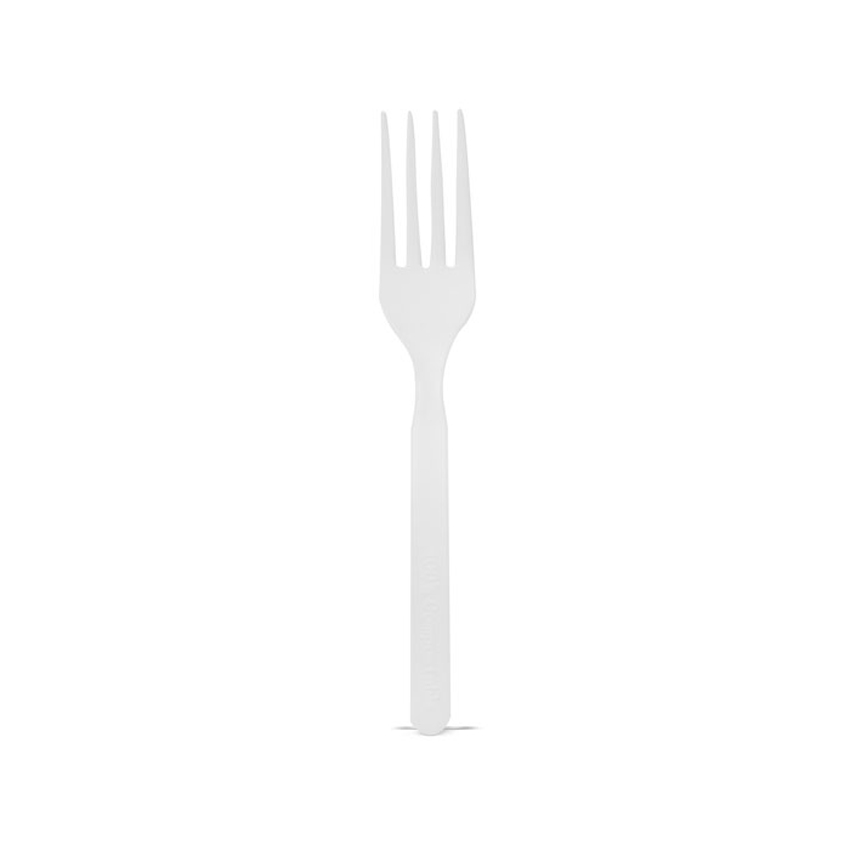 Packnwood Compostable & Heat Proof White Fork, 6", Case of 1000