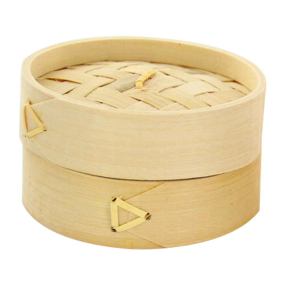 Packnwood Dim Sum Mini Bamboo Steamer, 4" Dia. - Case of 100